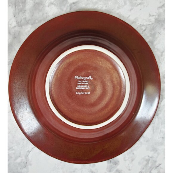 Pfaltzgraff Copper Leaf Rimmed Soup/Pasta Bowls, Set of 2, Rustic Dinnerware - Picture 10 of 10